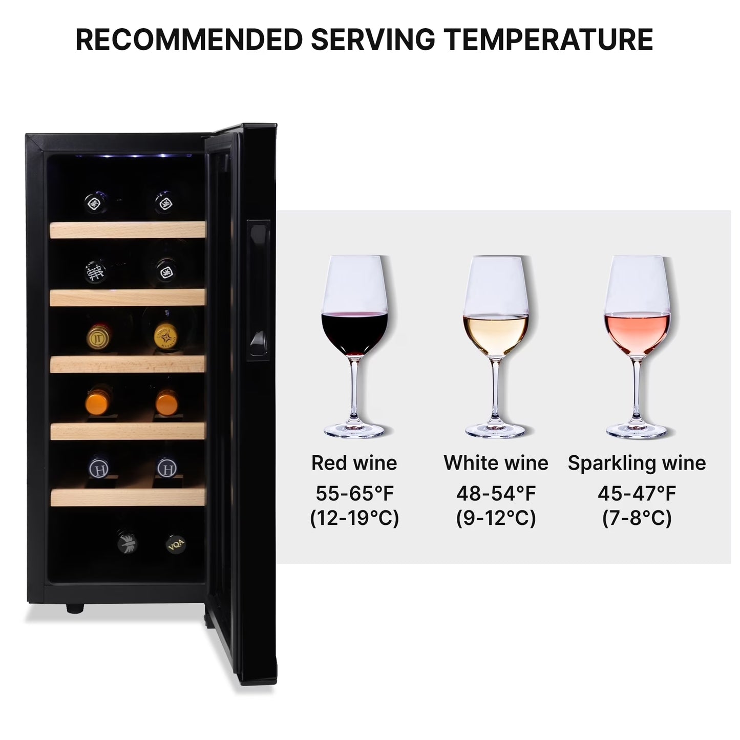 12 Bottle Wine Cooler Freestanding Wine Fridge