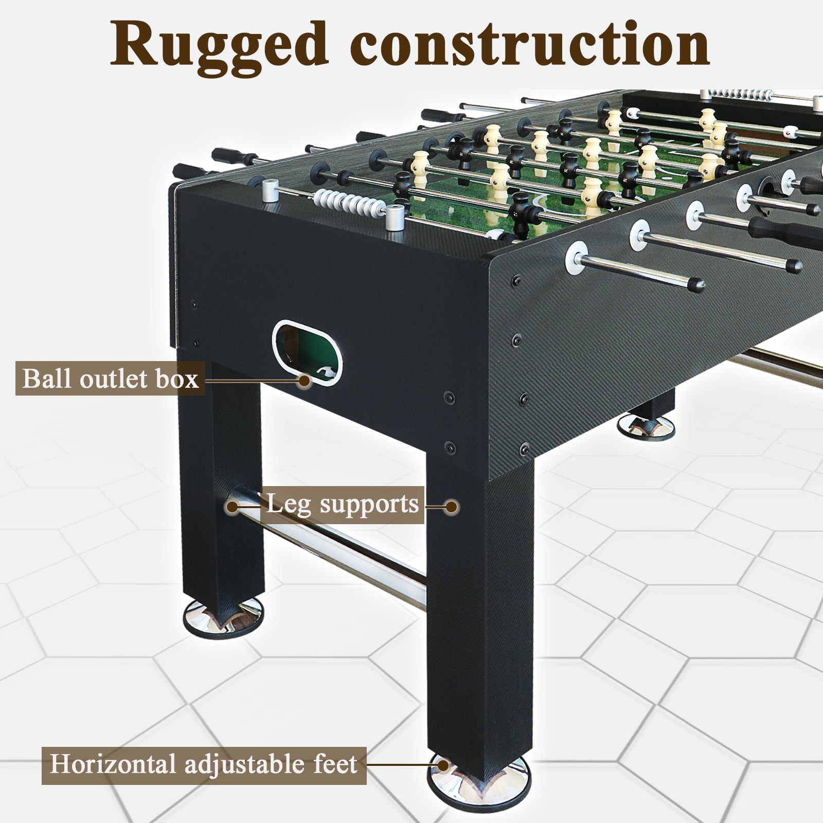 54" Competition Sized Foosball Table, Arcade Table Soccer for Home with Leg Levelers & Heavy-Duty Legs, Perfect for Family