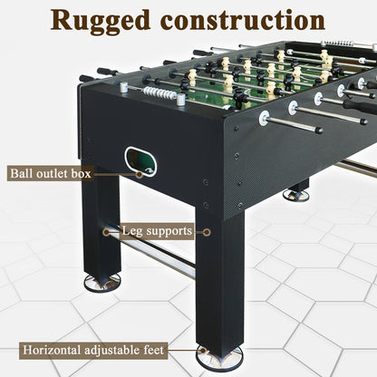 54" Competition Sized Foosball Table, Arcade Table Soccer for Home with Leg Levelers & Heavy-Duty Legs, Perfect for Family