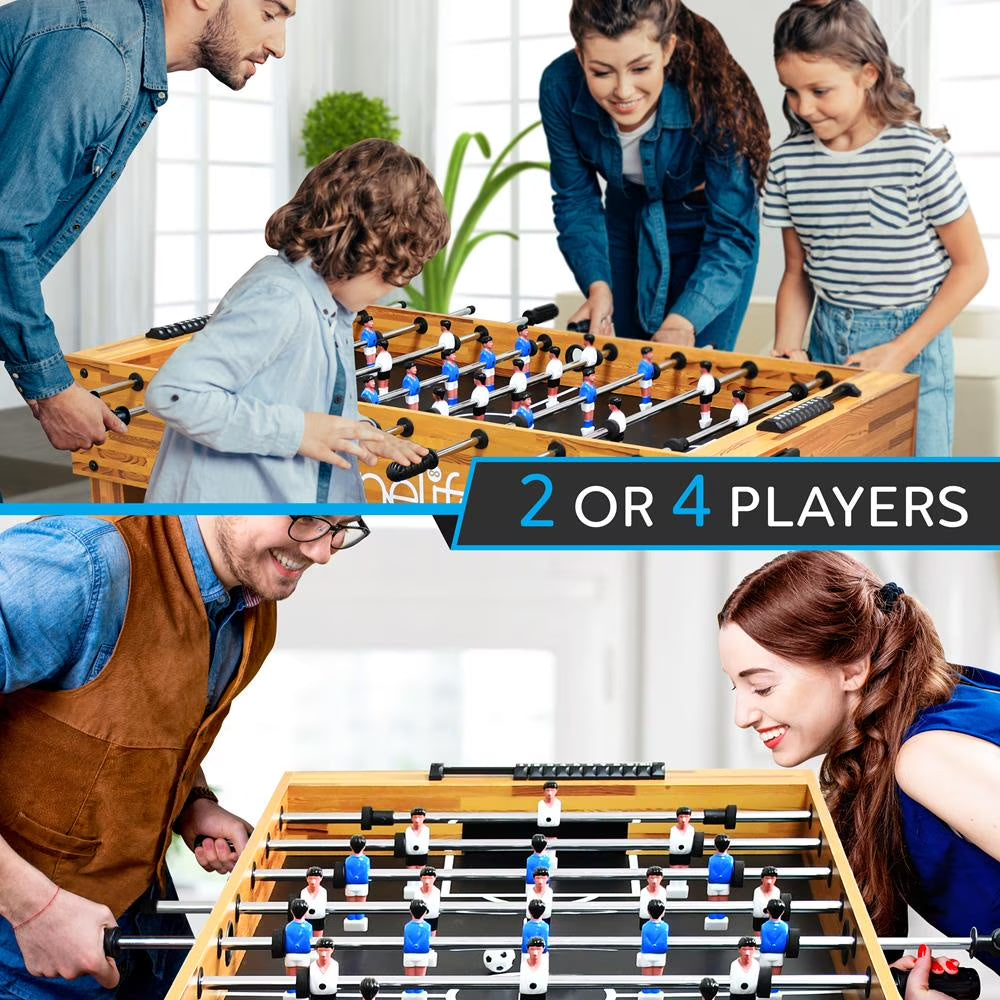 48In Competition Sized Wooden Foosball Table, Soccer for Home, Arcade Game Room
