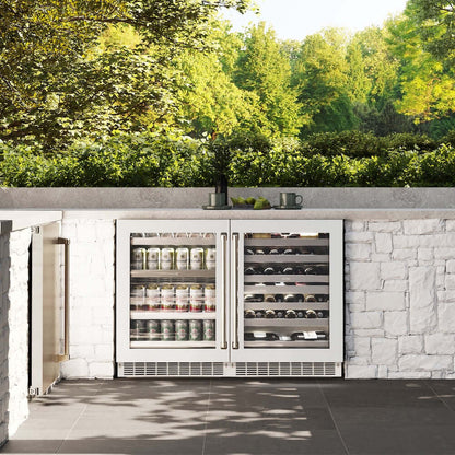 ZLINE 24" Touchstone 151 Can Beverage Fridge White Matte Glass Door RBSO-WM-24