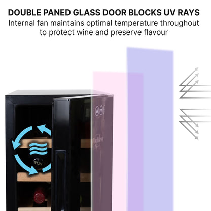 12 Bottle Wine Cooler Freestanding Wine Fridge