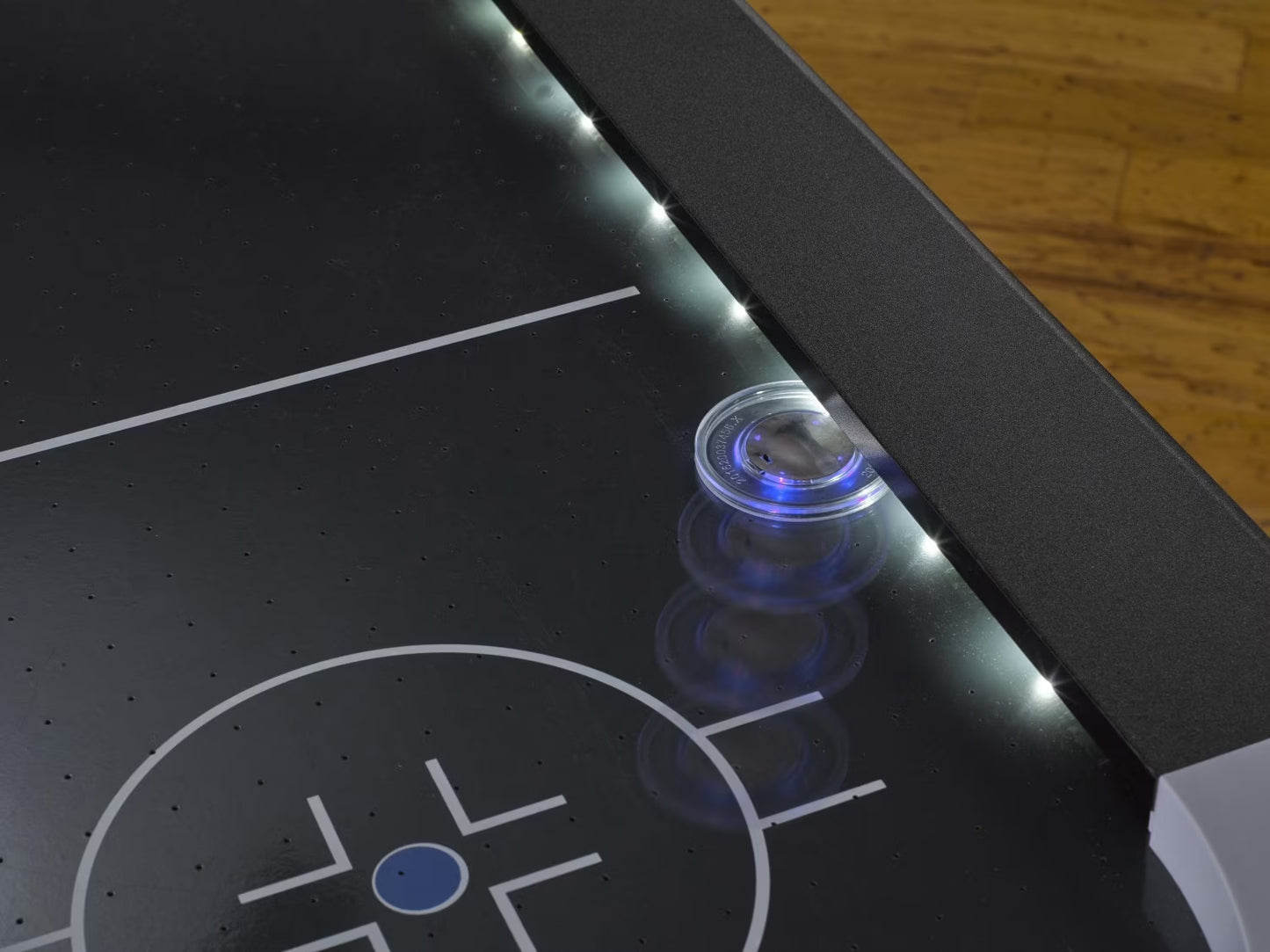 Lumen-X Lazer 6' Interactive Air Hockey Table Featuring All-Rail LED Lighting and In-Game Music