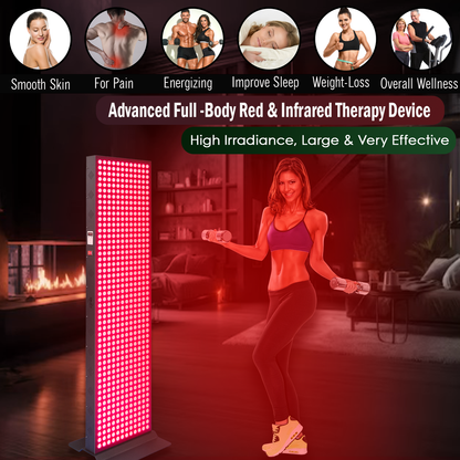 EXESAS  600 LED, 3000W Dual-Chip, Red Light Therapy Device for Full Body, 4-Wavelengths Infrared LED Panel for Skin, Weight, Pain, Wellness