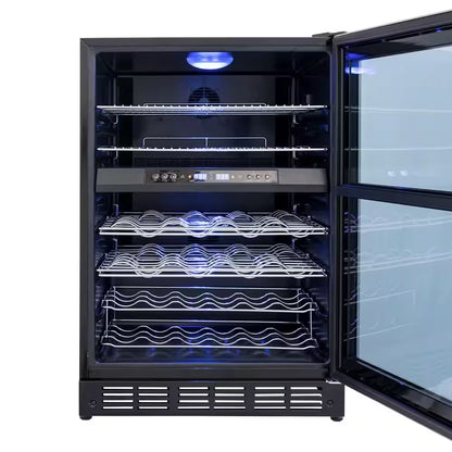 44 Bottle Dual Zone Wine Cooler in Stainless Steel