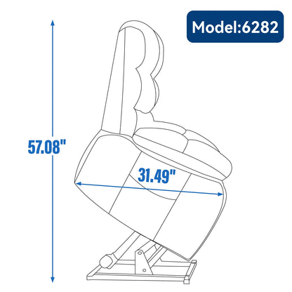 Lift Recliner Chair Heat Massage Dual Motor Infinite Position Up to 350 LBS Large Electric Power Lift Recliners with Power-Remote, Medium-firm and Heavy duty, Brown