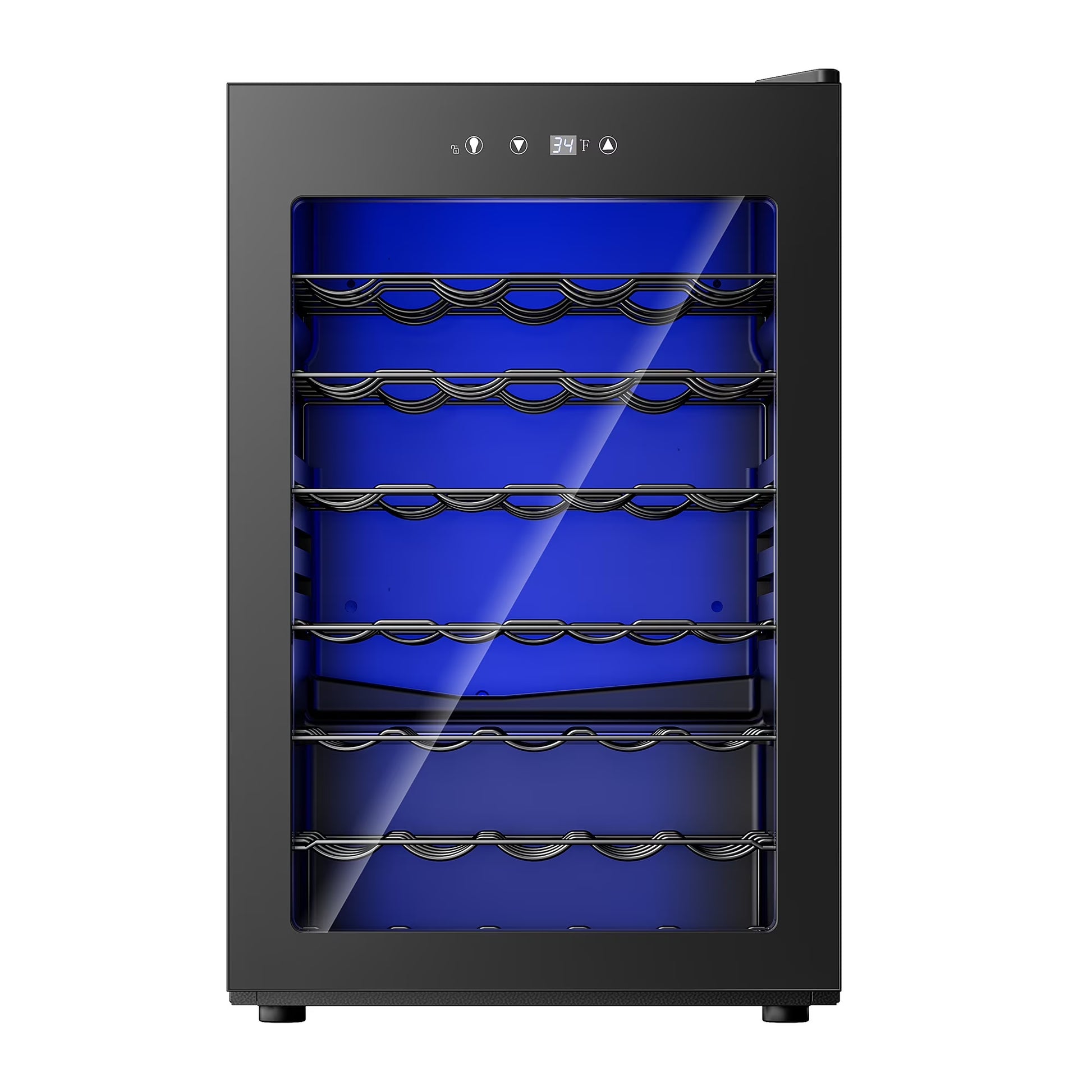 45 Bottle Wine Cooler Refrigerator,Built-In Wine Fridge with Stainless Steel Glass Door, for Home, Kitchen, or Office