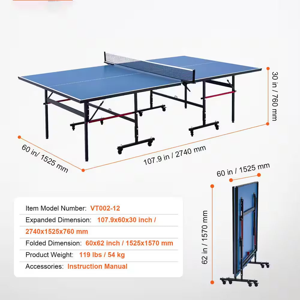 Ping Pong Table, Professional Table Tennis Game, Indoor MDF Portable Table Tennis Table, Foldable 2025 Update