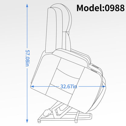Infinite Position Single Motor Up to 350 LBS Power Lift Recliner Chair for Elderly, Heavy Duty Motion Mechanism with 8-Point Vibration Massage and Lumbar Heating, USB Charging Port, Cup Holders, Grey