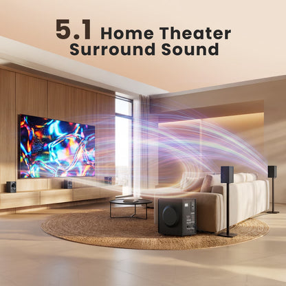 Surround Sound Systems Home Theater System - 800 Watts Peak Power 6.5" Subwoofer 5.1/2.1 Wired Stereo Speakers