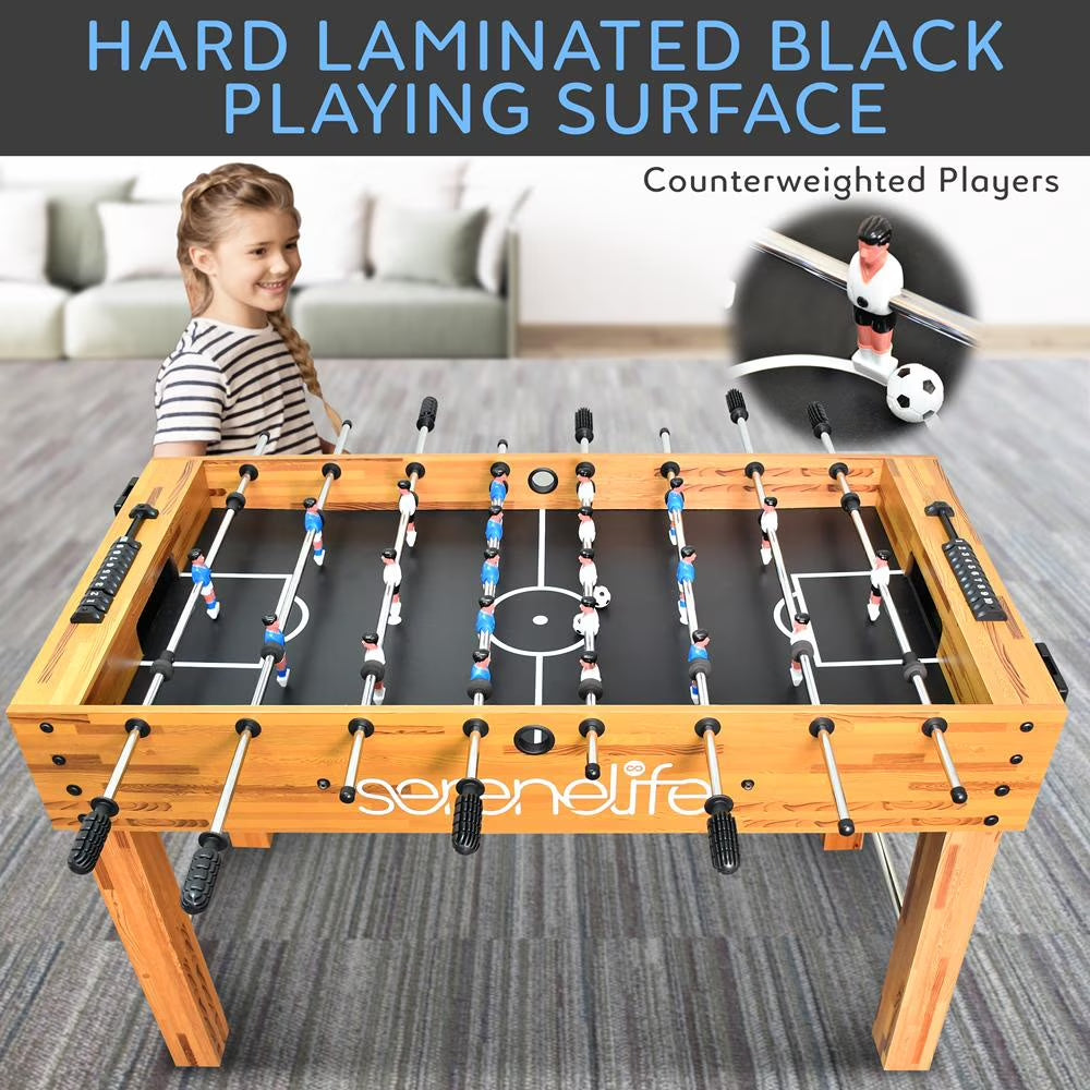 48In Competition Sized Wooden Foosball Table, Soccer for Home, Arcade Game Room