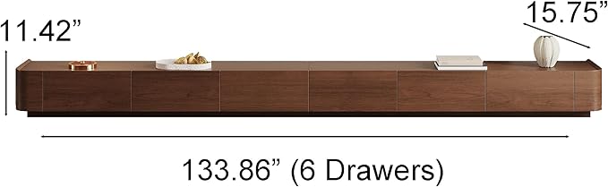 134" Farmhouse TV Unit - Large Wood Entertainment Center with Storage Drawers for 75"+ TVs, Home Office Floor Console