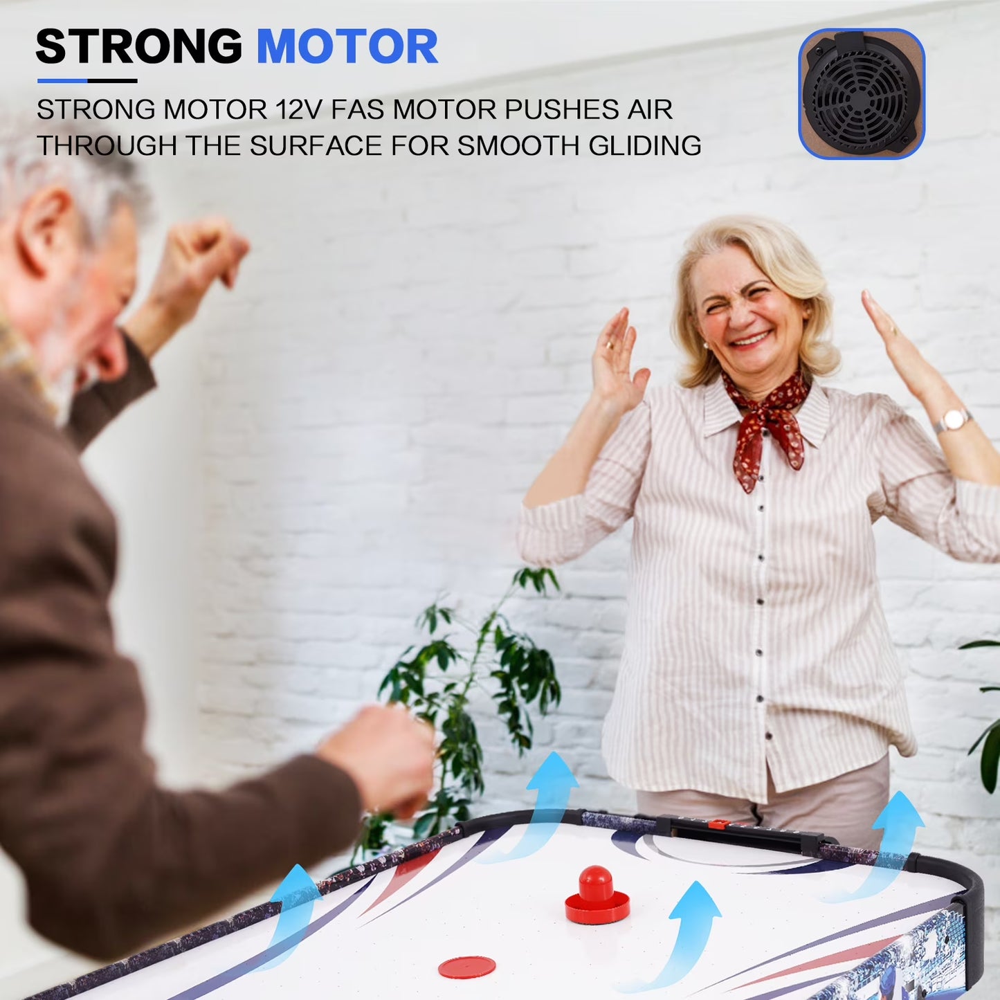 Raychee 48In Air Hockey Game Table with 2X Stronger Motor, Digital LED Scoreboard