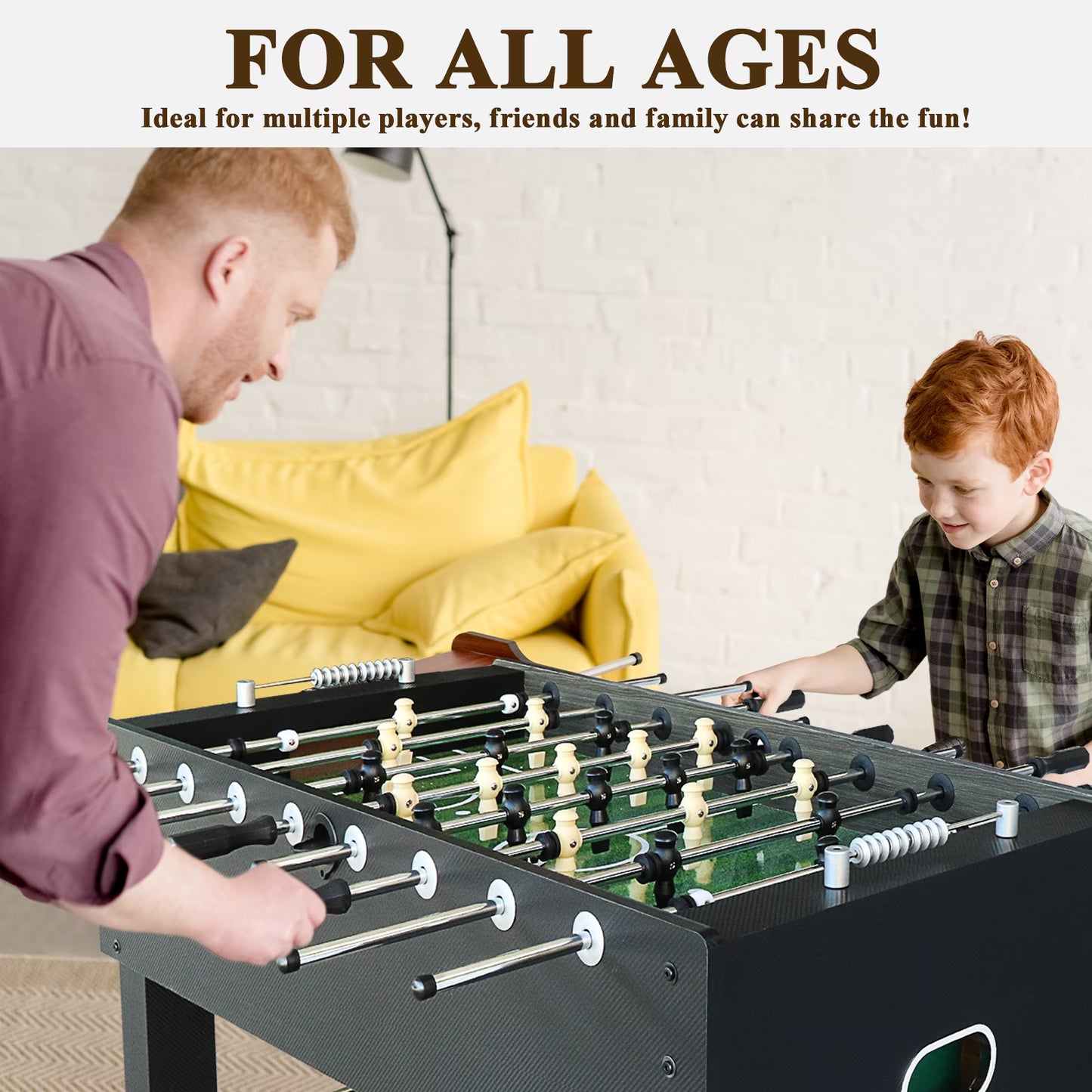 54" Competition Sized Foosball Table, Arcade Table Soccer for Home with Leg Levelers & Heavy-Duty Legs, Perfect for Family