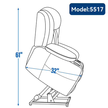 Up to 350 LBS Chenille Power Lift Recliner Chair, Heavy Duty Motion Mechanism with 8-Point Vibration Massage and Lumbar Heating, USB and Type-C Ports, Stainless Steel Cup Holders, Beige