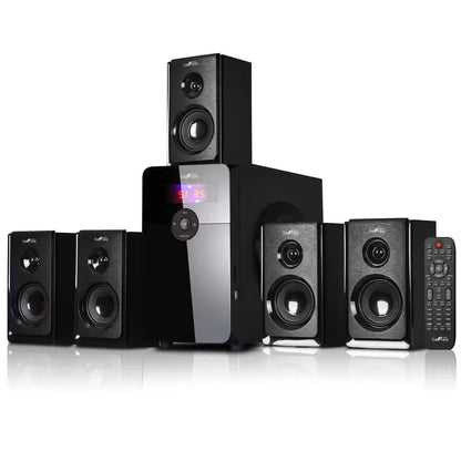 5.1-Channel Surround Sound Bluetooth Speaker System in Black