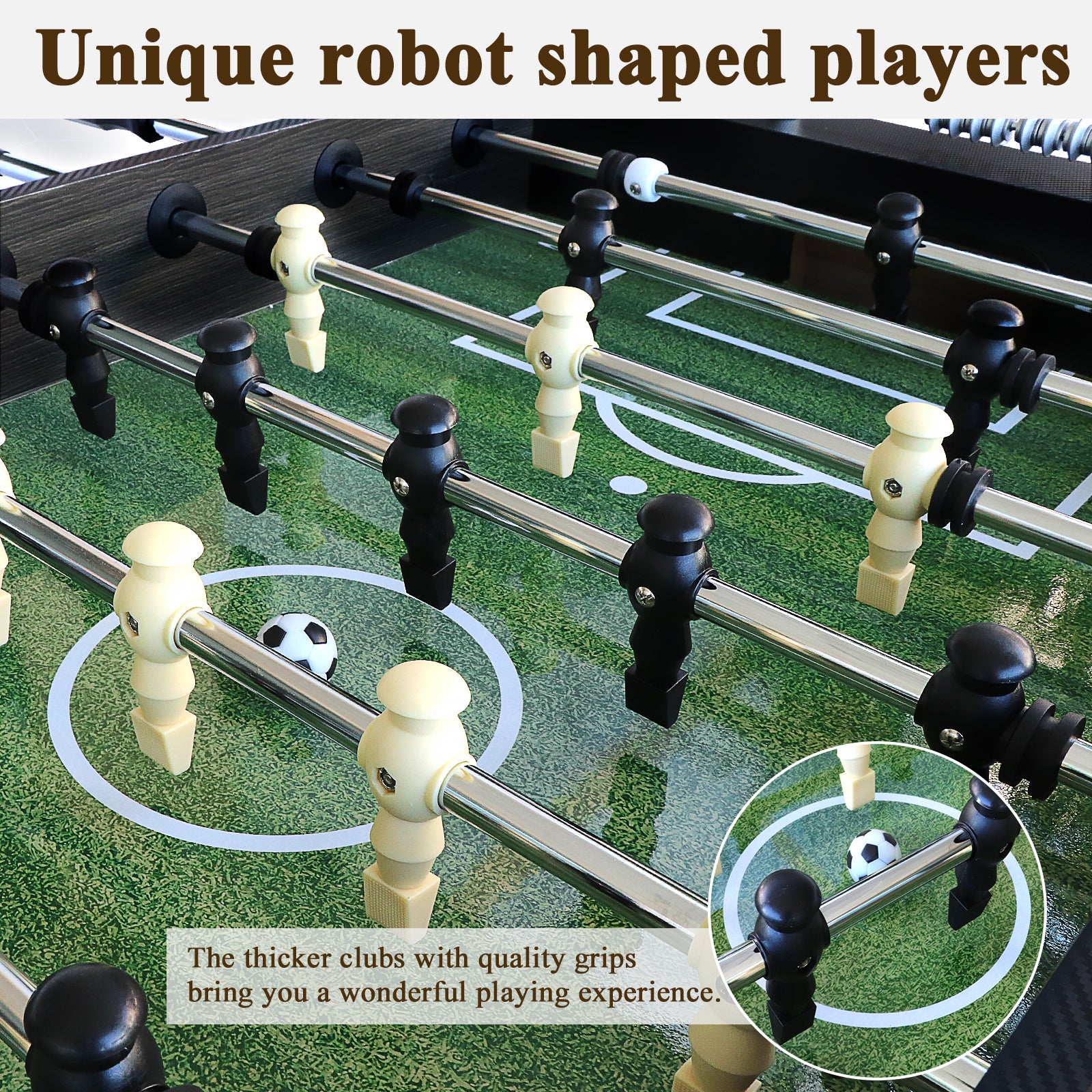 54" Competition Sized Foosball Table, Arcade Table Soccer for Home with Leg Levelers & Heavy-Duty Legs, Perfect for Family