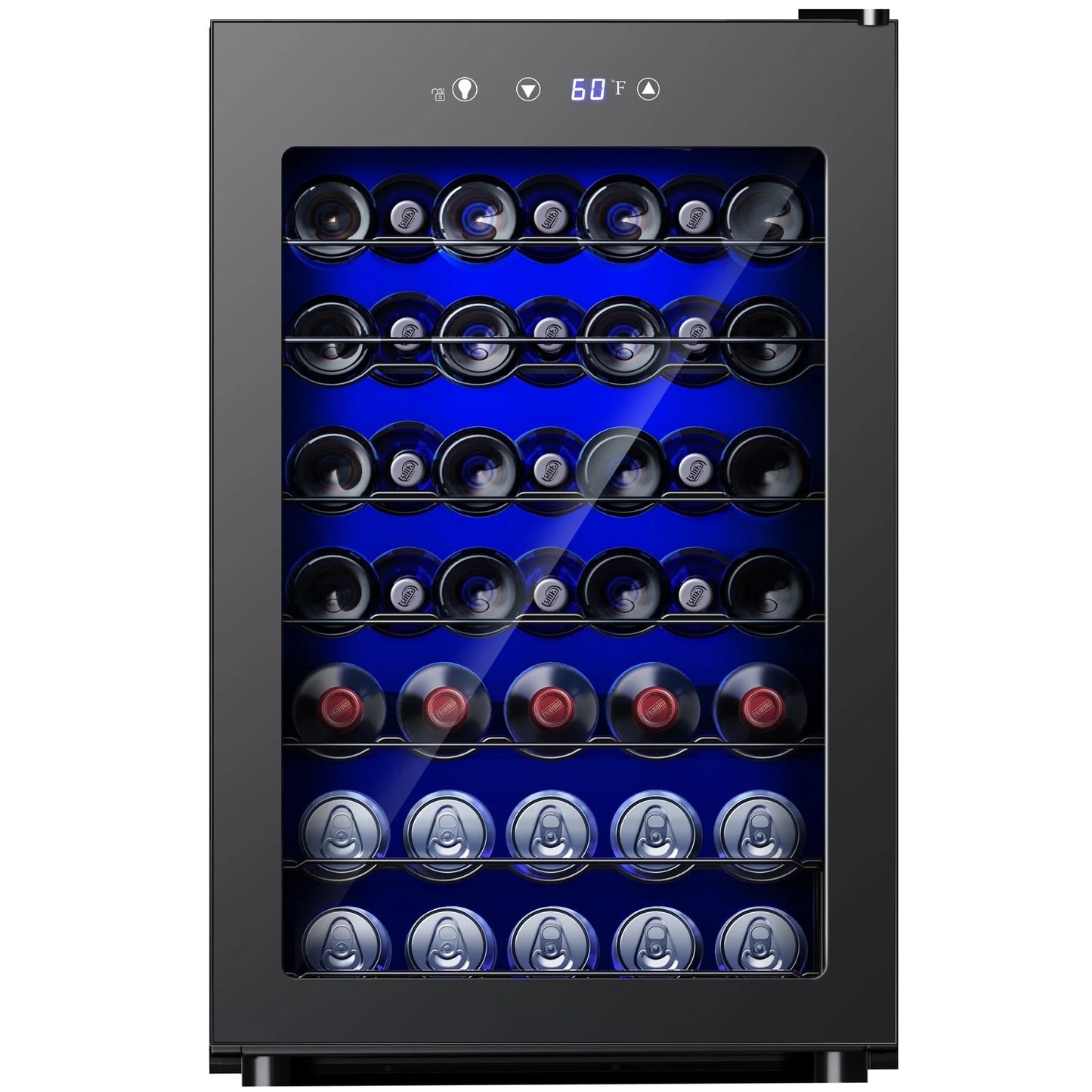 45 Bottle Wine Cooler Refrigerator,Built-In Wine Fridge with Stainless Steel Glass Door, for Home, Kitchen, or Office