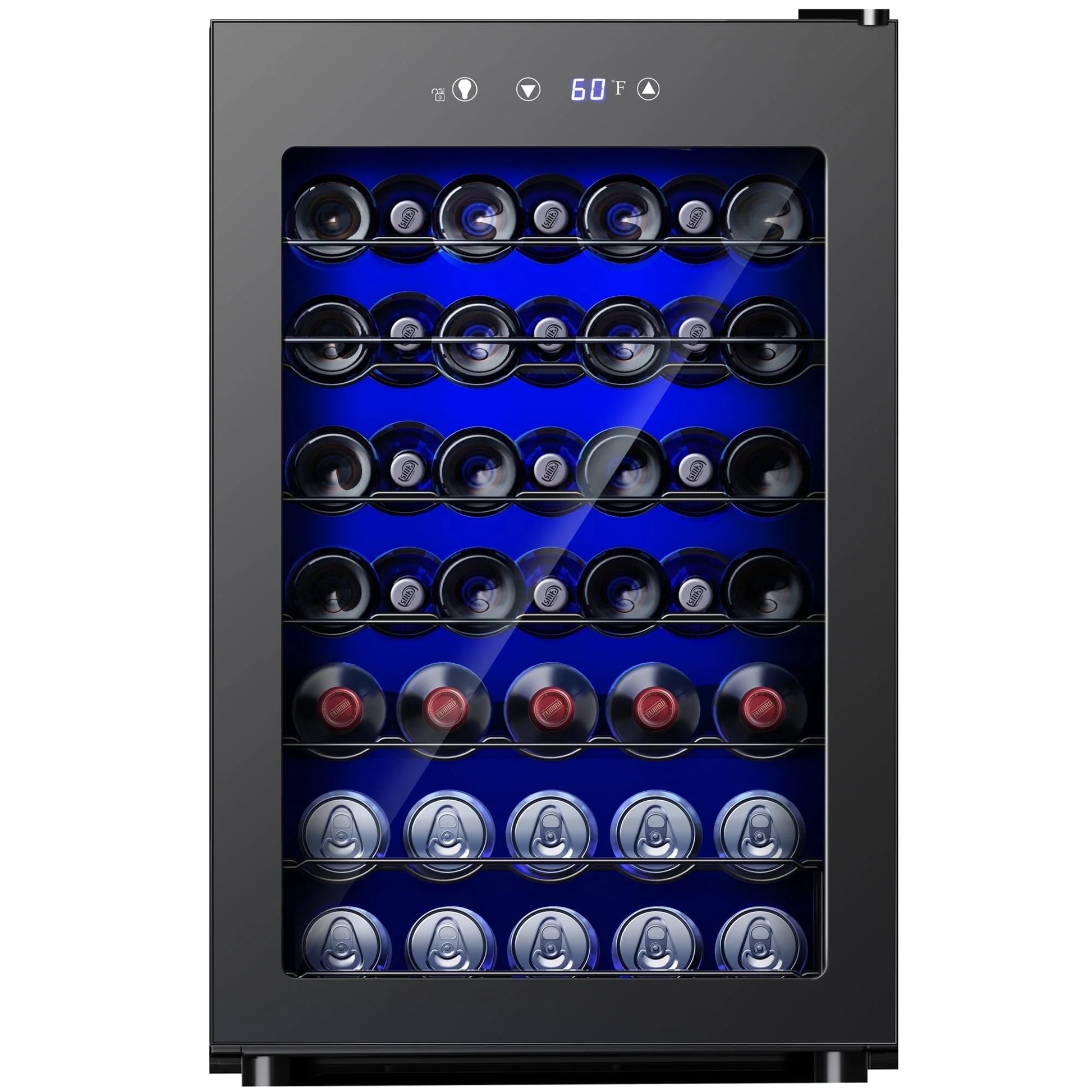 45 Bottle Wine Cooler Refrigerator,Built-In Wine Fridge with Stainless Steel Glass Door, for Home, Kitchen, or Office