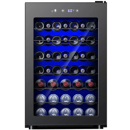 45 Bottle Wine Cooler Refrigerator,Built-In Wine Fridge with Stainless Steel Glass Door, for Home, Kitchen, or Office