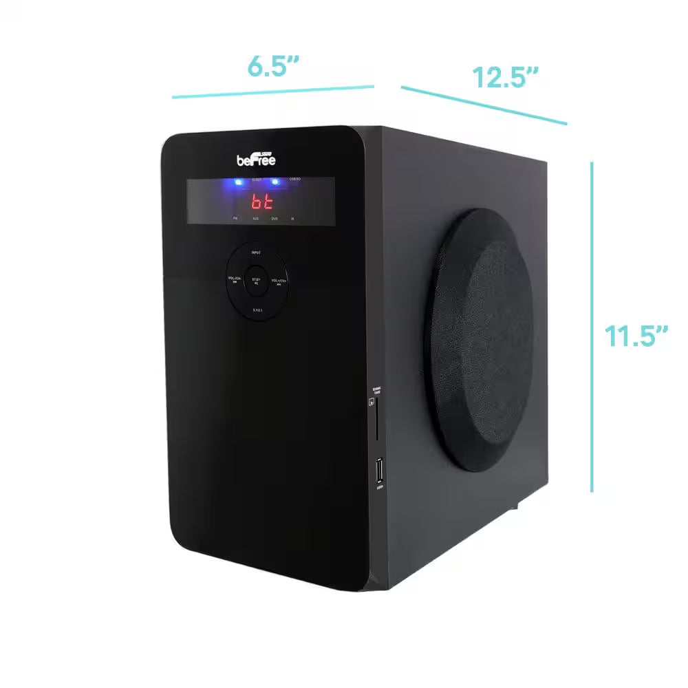 5.1-Channel Surround Sound Bluetooth Speaker System in Black