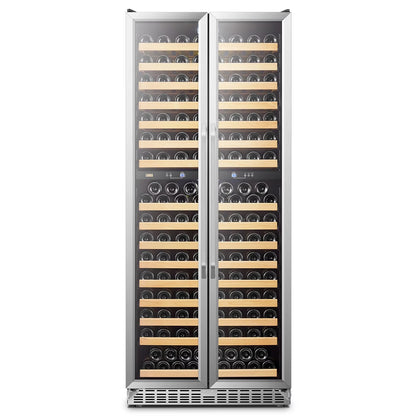 32 Inch 255 Bottle Dual Zone Compressor Freestanding Wine Refrigerator