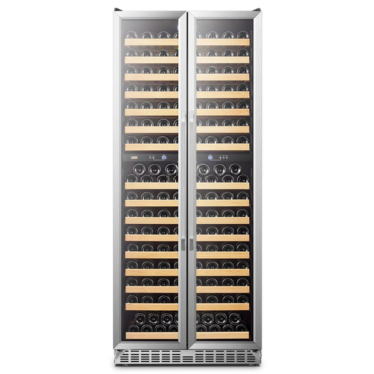 32 Inch 255 Bottle Dual Zone Compressor Freestanding Wine Refrigerator