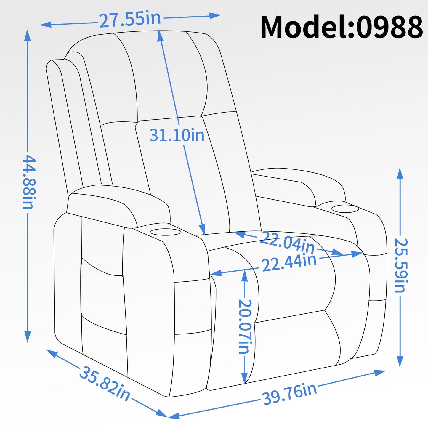 Infinite Position Single Motor Up to 350 LBS Power Lift Recliner Chair for Elderly, Heavy Duty Motion Mechanism with 8-Point Vibration Massage and Lumbar Heating, USB Charging Port, Cup Holders, Grey