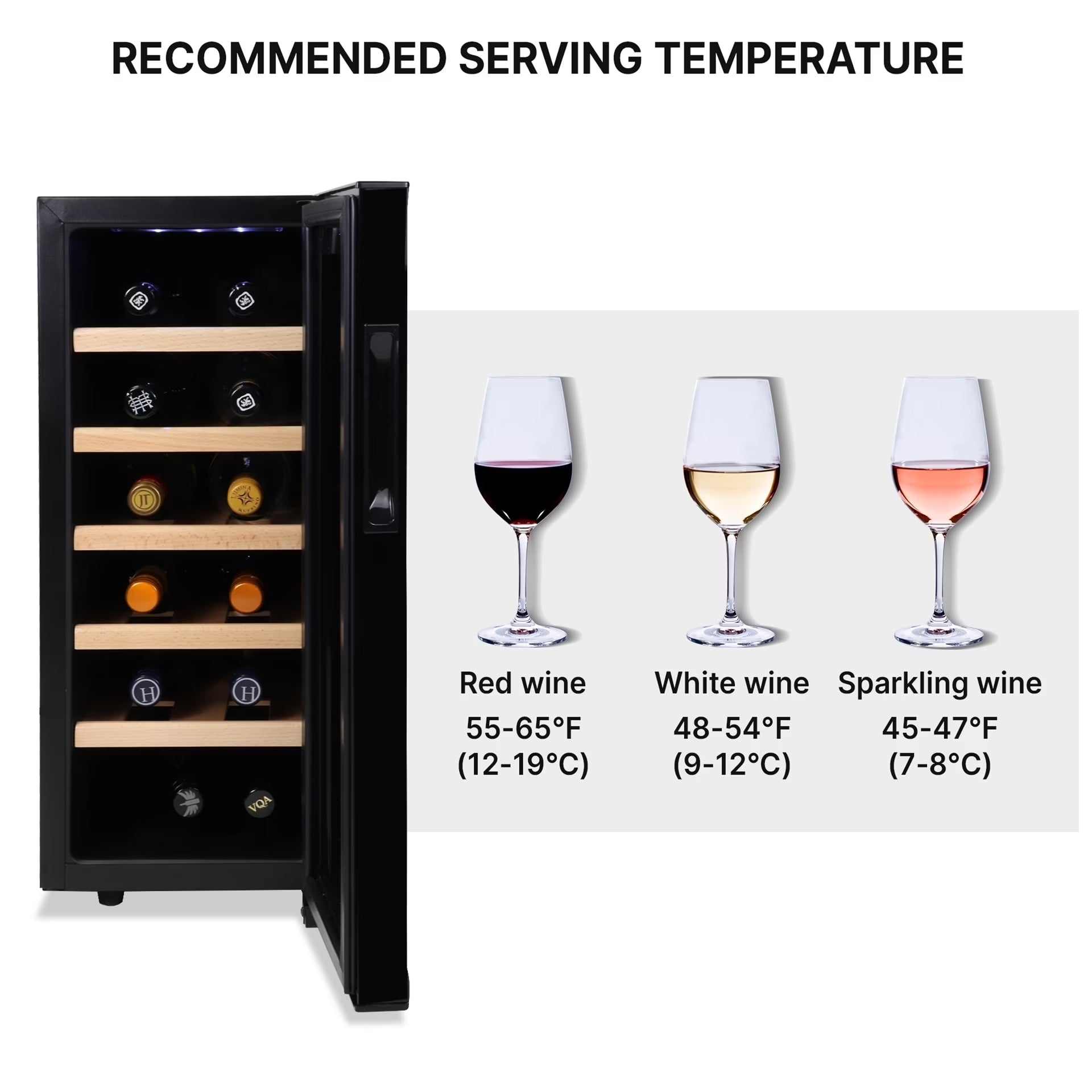 12 Bottle Wine Cooler Freestanding Wine Fridge