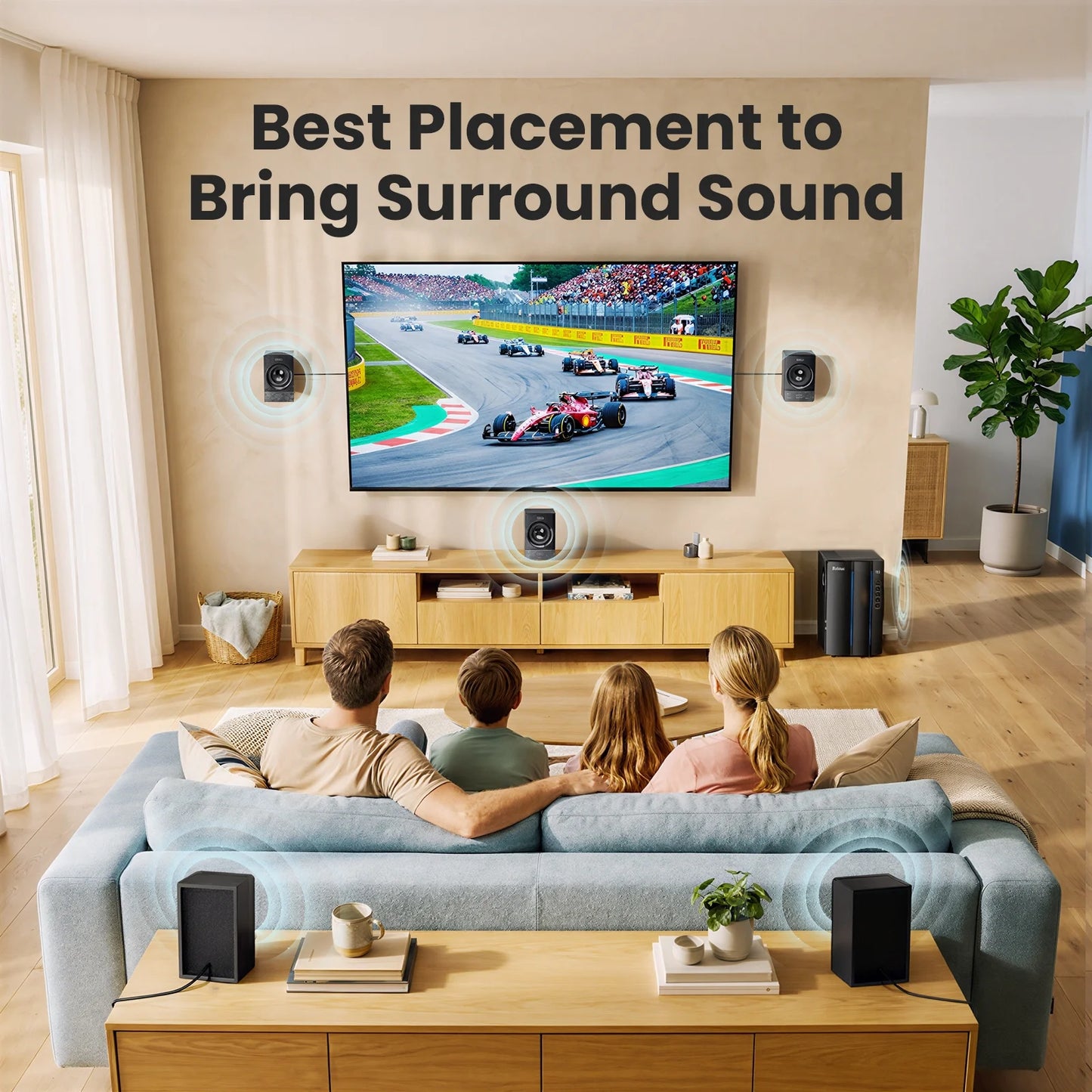 Surround Sound Systems Home Theater System - 800 Watts Peak Power 6.5" Subwoofer 5.1/2.1 Wired Stereo Speakers