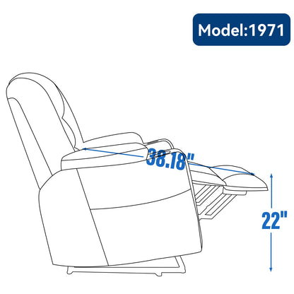 Power Lift Recliner Chair with Massage and Heat for Elderly, Overstuffed Wide Recliners, Heavy Duty Motion Mechanism with USB and Type C Ports, 2 Steel Cup Holders, Beige