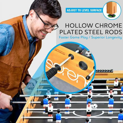 48In Competition Sized Wooden Foosball Table, Soccer for Home, Arcade Game Room