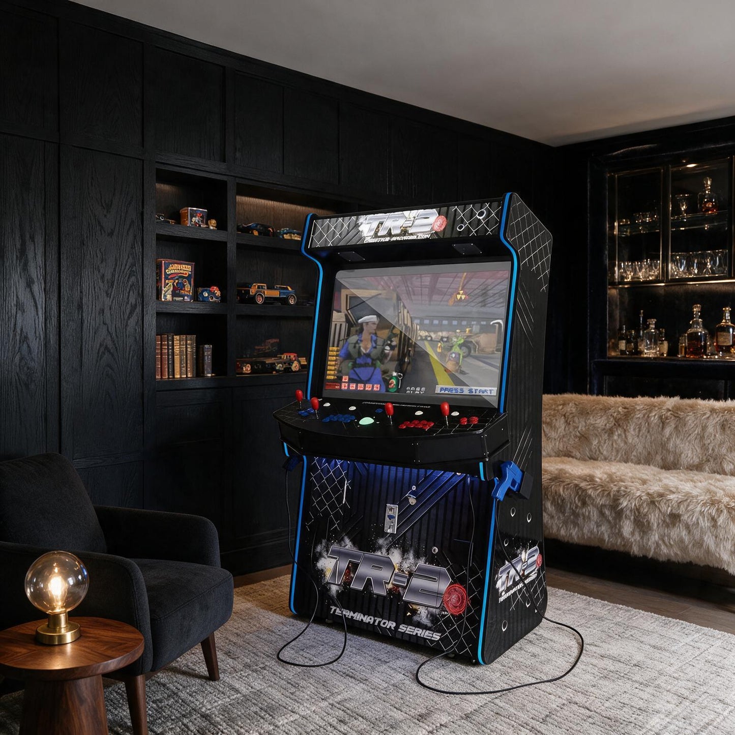 Full-Size Commercial Arcade Machine With Lightguns And Stools (SAK35690)