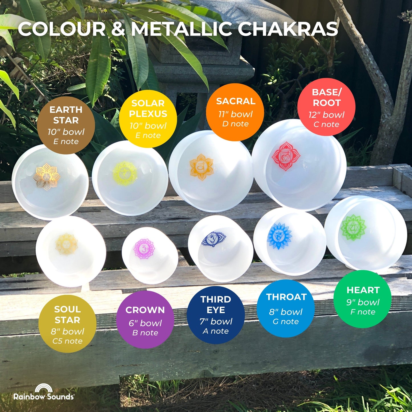 Set of 9 White Sound Therapy Bowls
