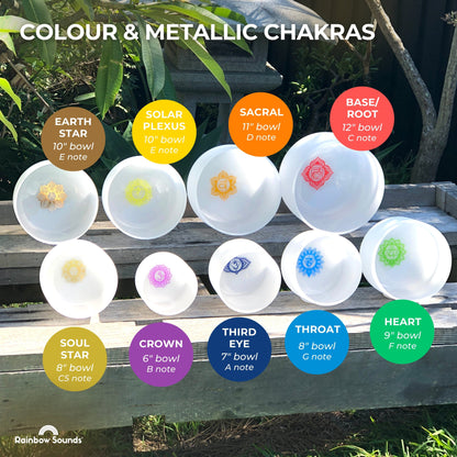 Set of 9 White Sound Therapy Bowls