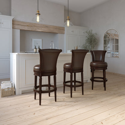 Charlotte Swivel Barstool in Distressed Walnut