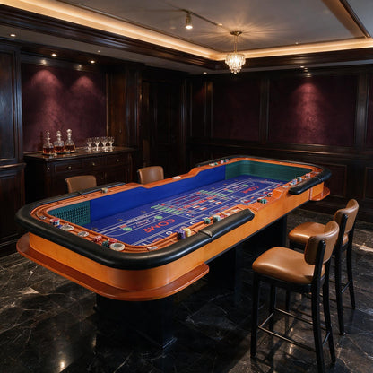 12FT Deluxe Casino Craps Game Table With Full Drink Rail (SAK68021)