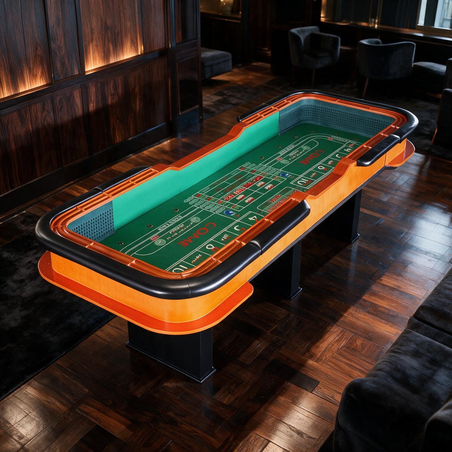 Professional 12FT Craps Table With Full Drink Rail And Padded Rim Cover (SAK76258)