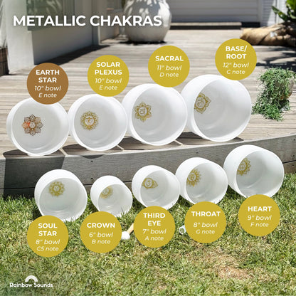 Set of 9 White Sound Therapy Bowls