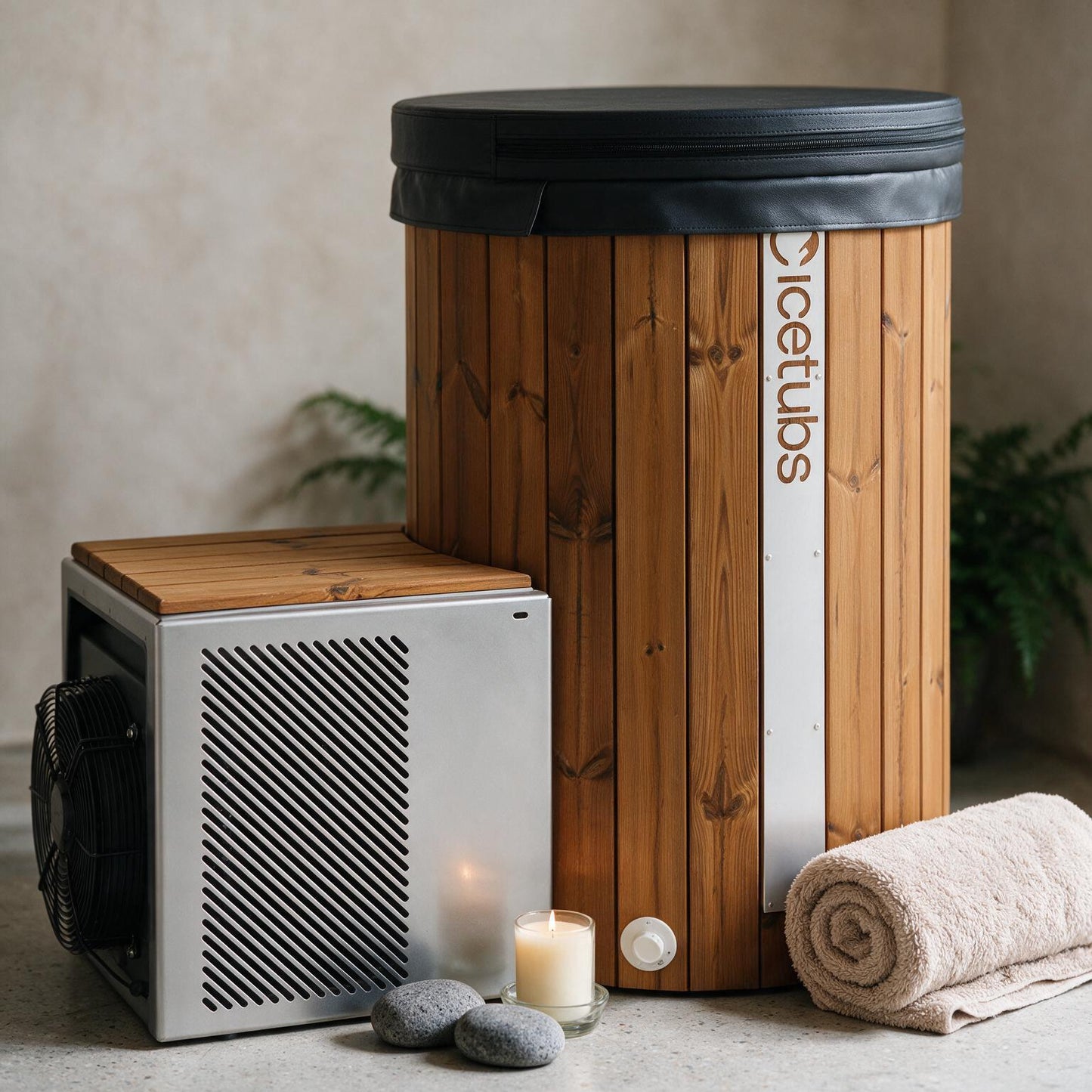 Icetubs IceBarrel Thermowood And Fiberglass Cold Plunge Immersion Tub (SAK68129)