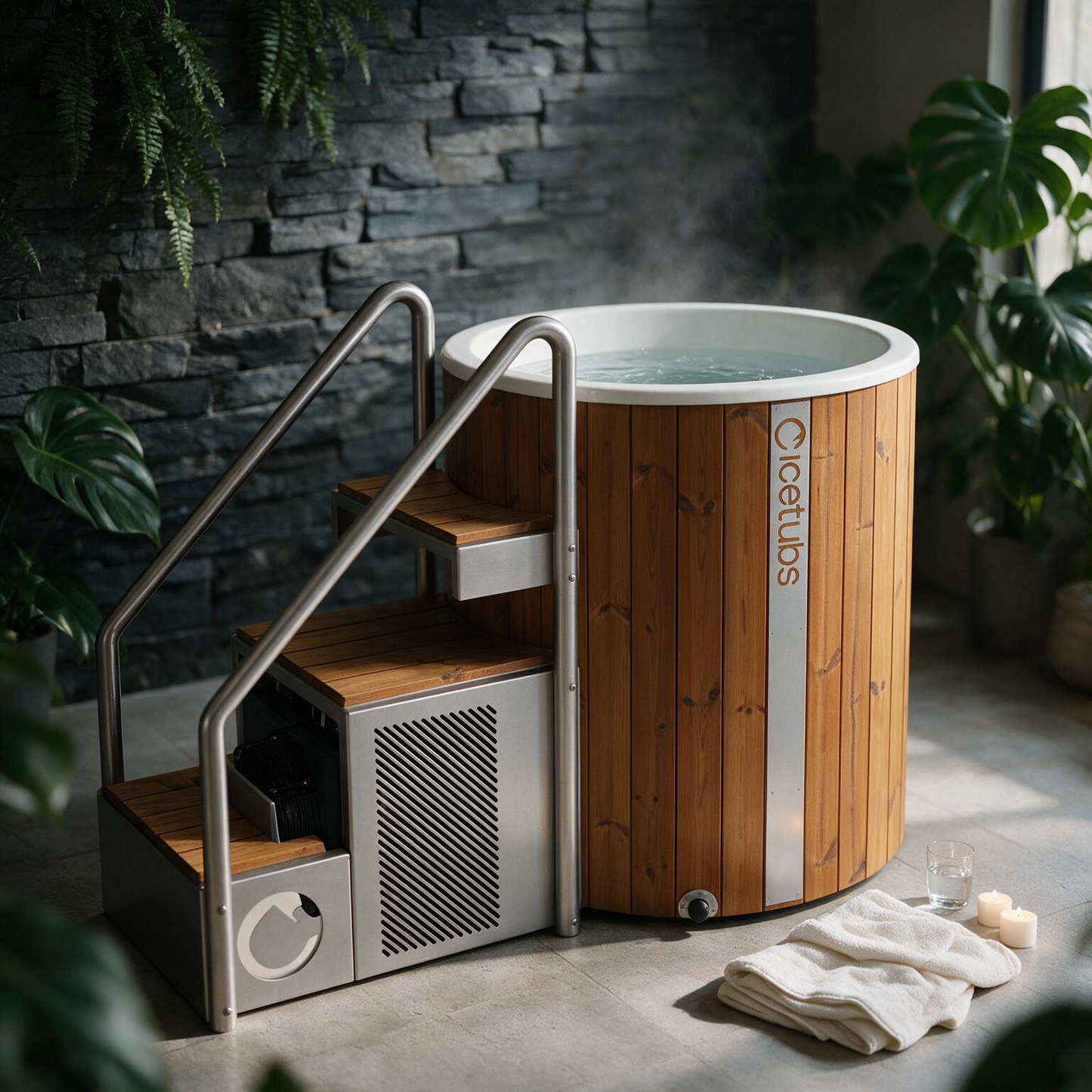 Icetubs IceBarrel XL Thermowood And Fiberglass Cold Plunge Immersion Tub (SAK35418)