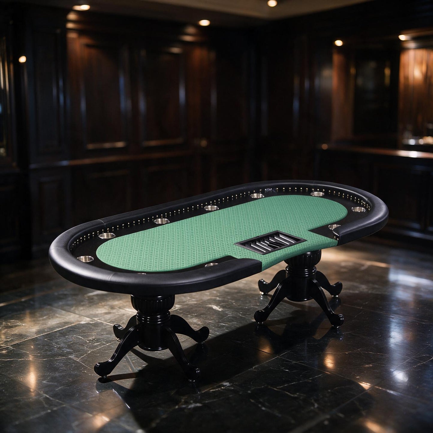 96-Inch Premium 10-Player Poker Table With Cup Holders And Chip Tray (SAK16495)