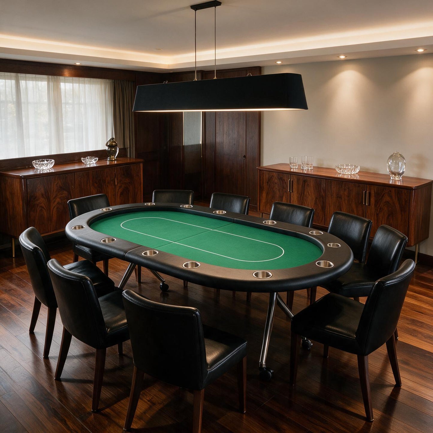 Premium 94-Inch Foldable 10-Player Poker Table With Wheels (SAK43087)