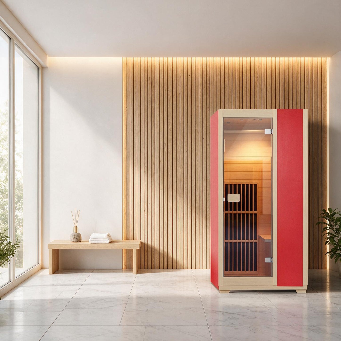 Blisspod | Vienna | Far Infrared Sauna | Canadian Hemlock Very Low EMF | 72.8"H x 35.4"W x 25.6"D | 1 Person