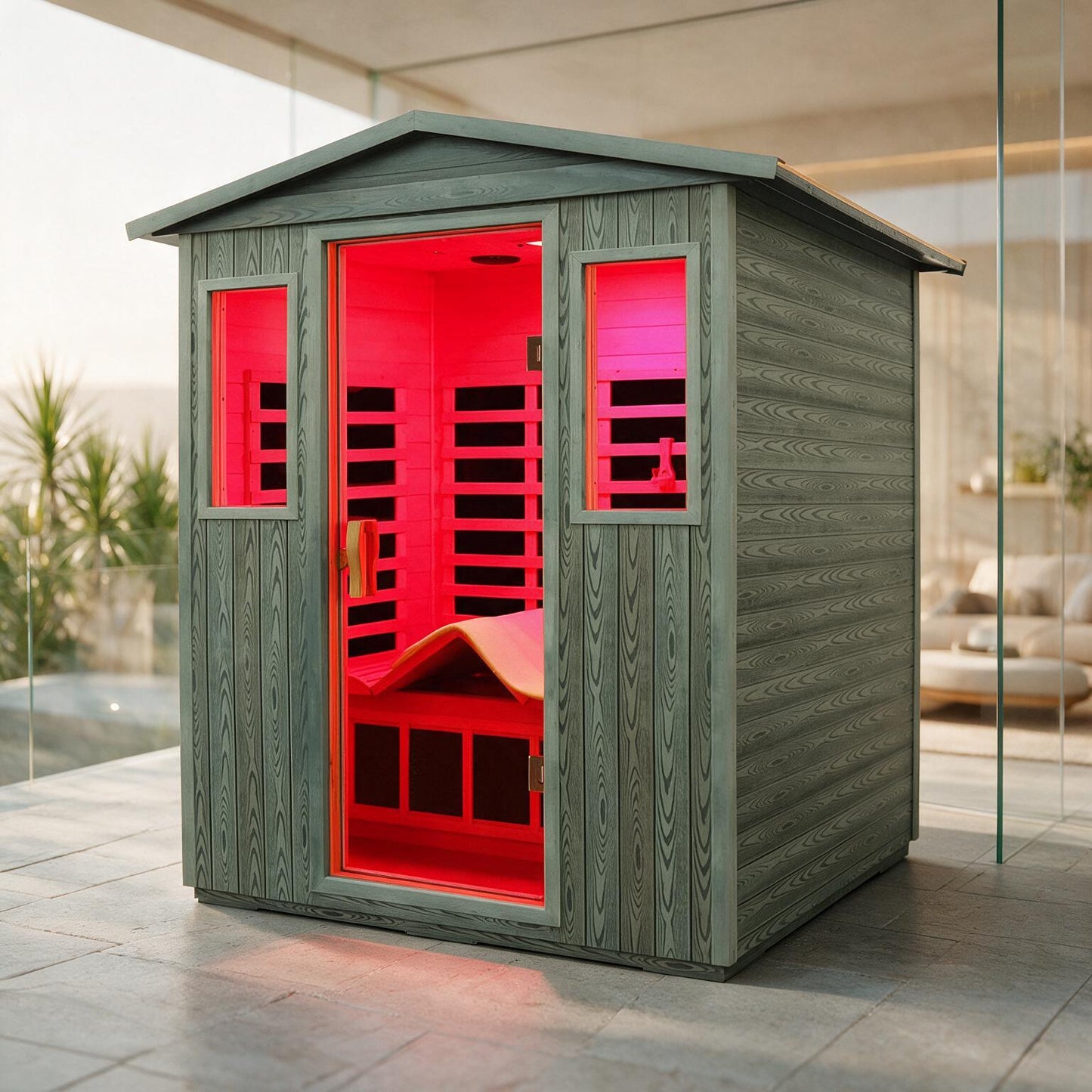 Thermora Nivea 3-Person Full-Spectrum Low EMF Carbonized Composite Infrared Sauna Room With Bluetooth Speakers (SAK85120)