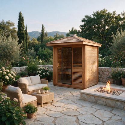 Thermora Eterna 4-Person Full-Spectrum Low EMF Carbonized Composite Infrared Sauna Room With Bluetooth Speakers (SAK70182)