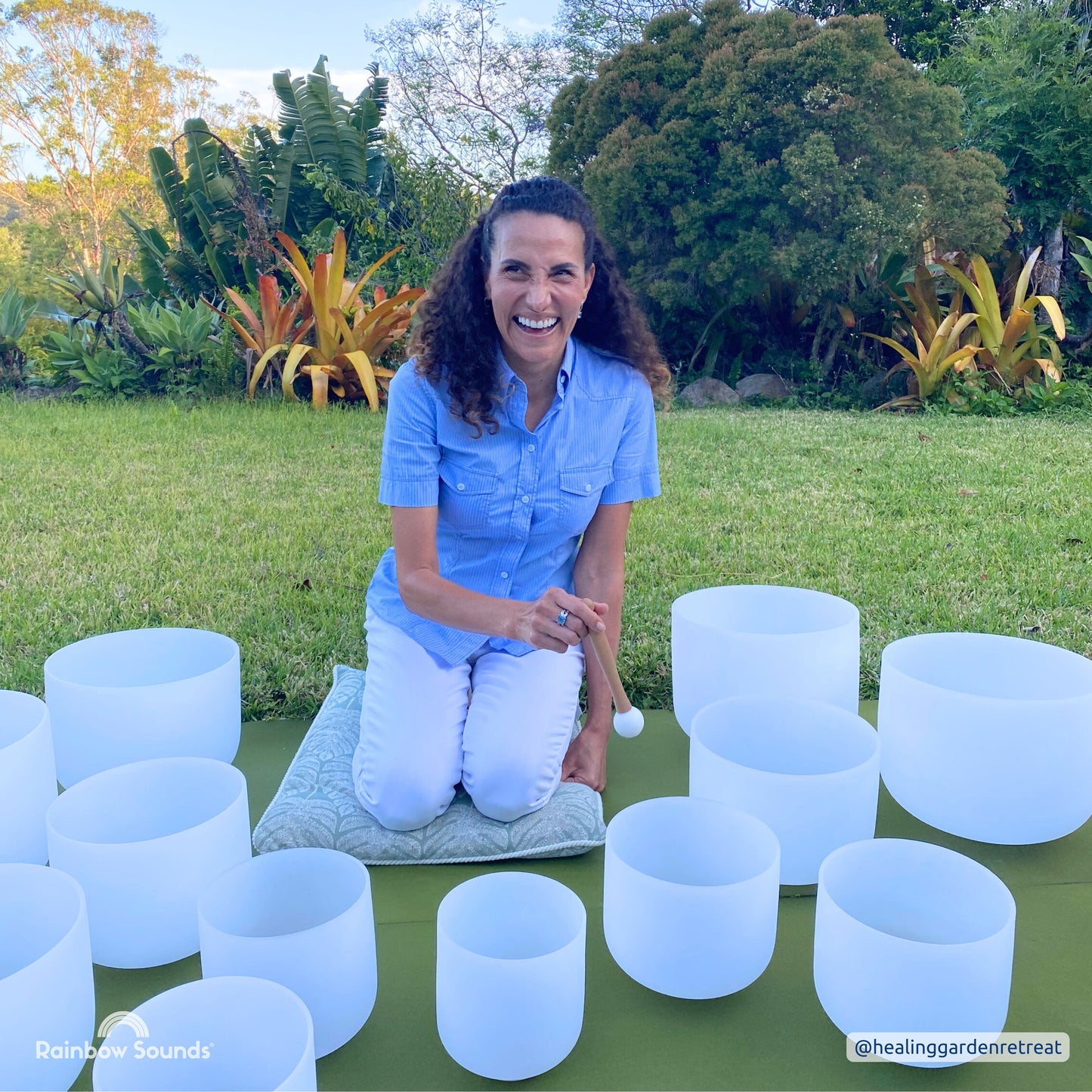 Set of 9 White Sound Therapy Bowls