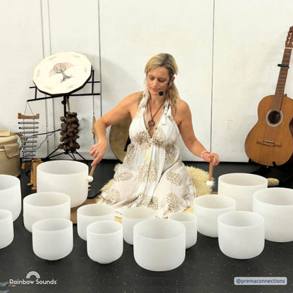 Set of 9 White Sound Therapy Bowls