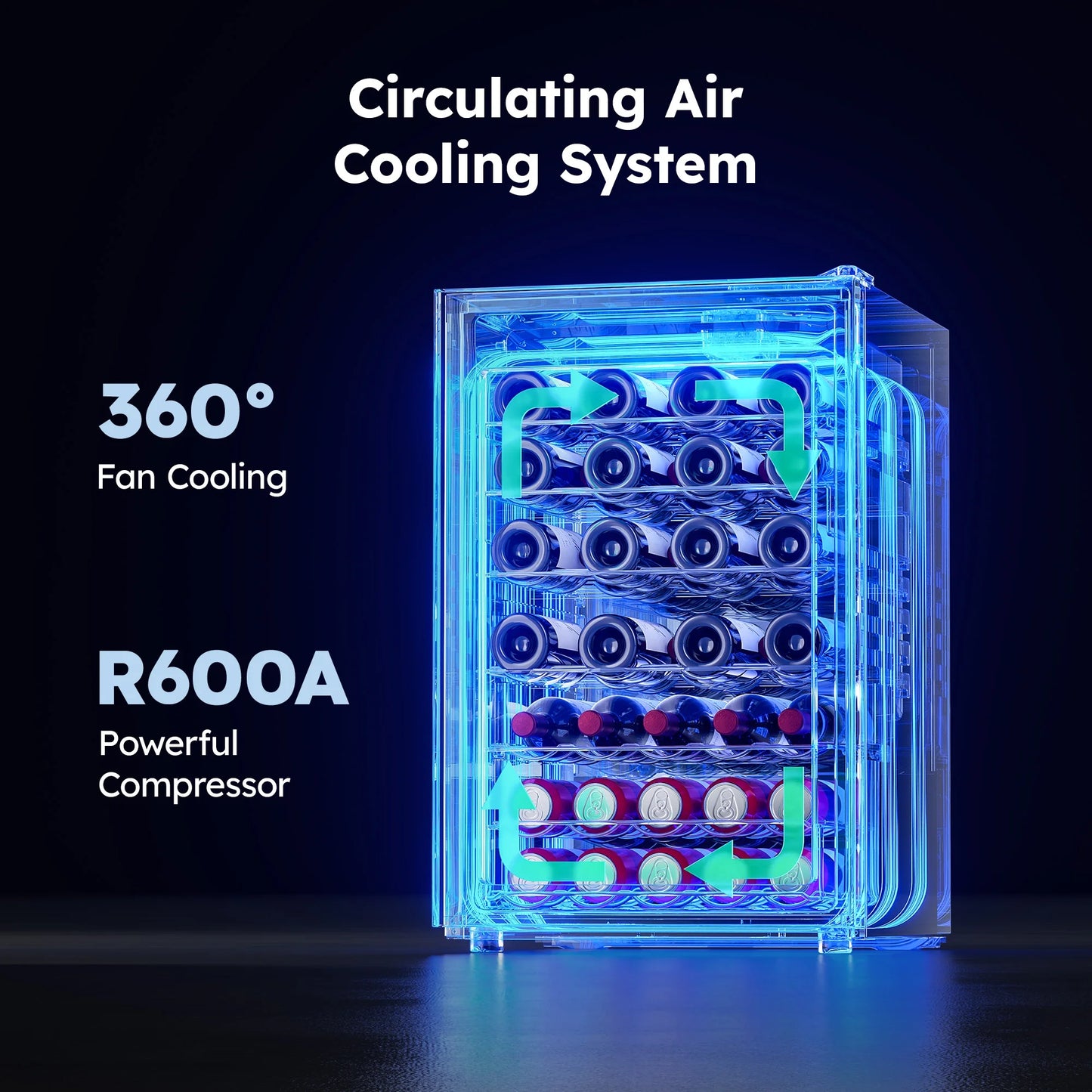 45 Bottle Wine Cooler Refrigerator,Built-In Wine Fridge with Stainless Steel Glass Door, for Home, Kitchen, or Office