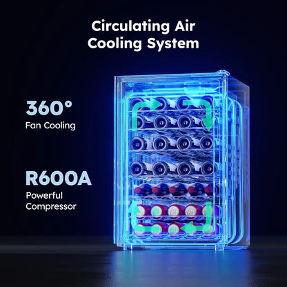 45 Bottle Wine Cooler Refrigerator,Built-In Wine Fridge with Stainless Steel Glass Door, for Home, Kitchen, or Office
